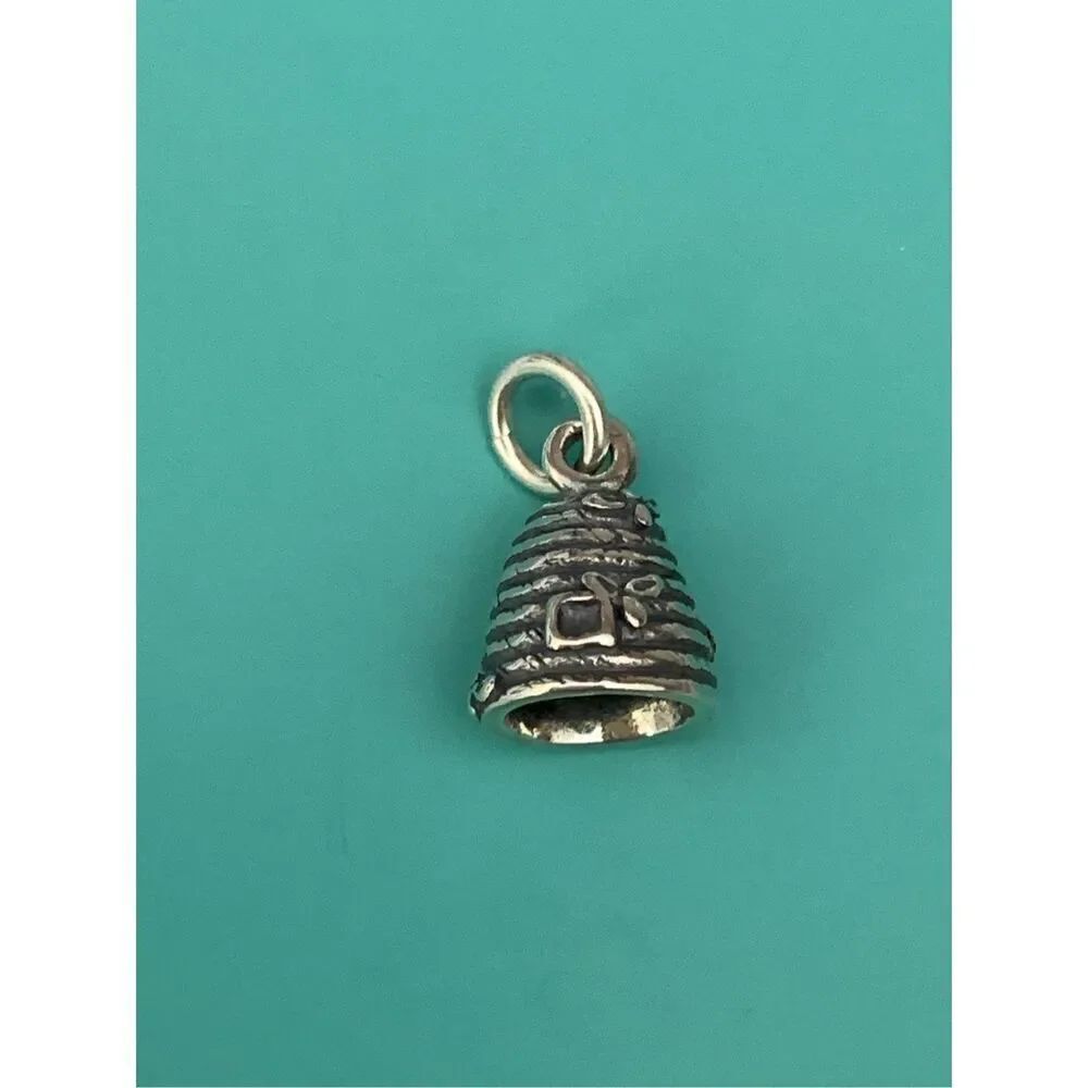 .925 Bee Hive Sterling Silver Jewelry Charm #bees